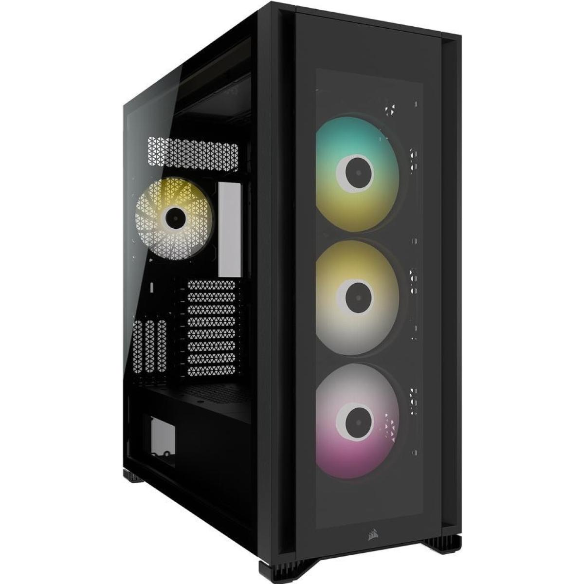 Corsair iCUE 7000X RGB Tempered Glass Full-Tower ATX Gaming Case Includes Smart 4x SP140 RGB ELITE Fans-Black