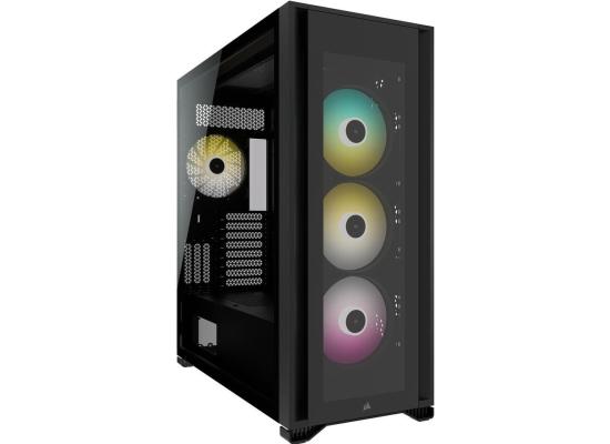 Corsair iCUE 7000X RGB Tempered Glass Full-Tower ATX Gaming Case Includes Smart 4x SP140 RGB ELITE Fans-Black