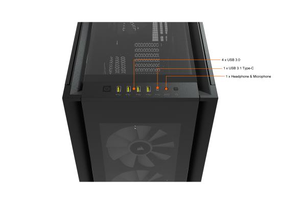 Corsair iCUE 7000X RGB Tempered Glass Full-Tower ATX Gaming Case Includes Smart 4x SP140 RGB ELITE Fans-Black