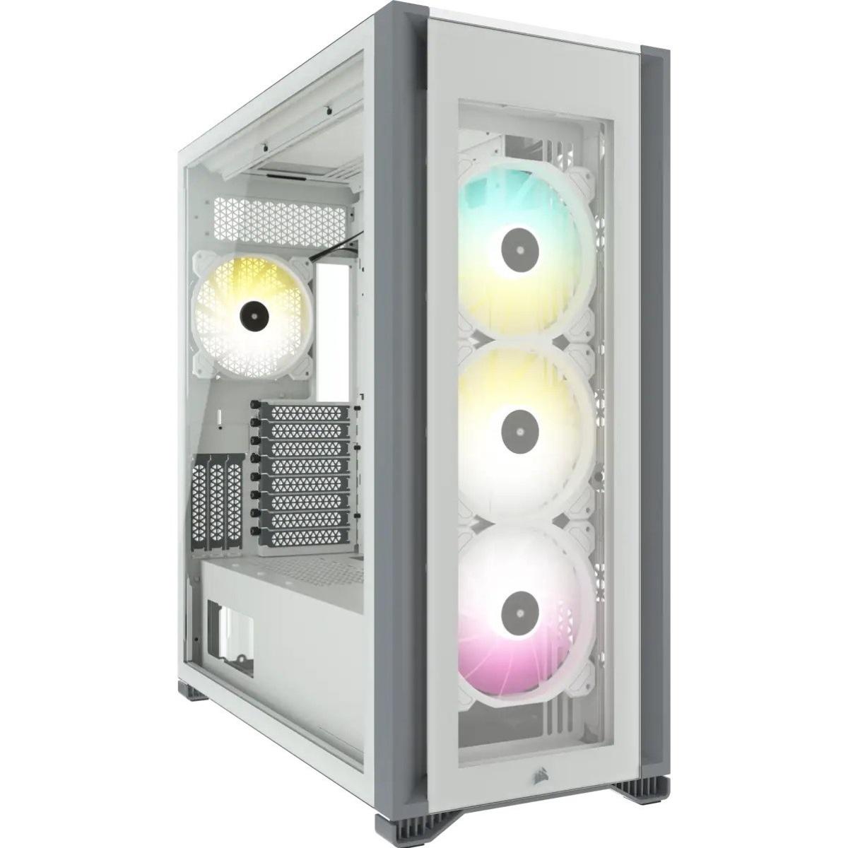 Corsair iCUE 7000X RGB Tempered Glass Full-Tower ATX Gaming Case Includes Smart 4x SP140 RGB ELITE Fans-White