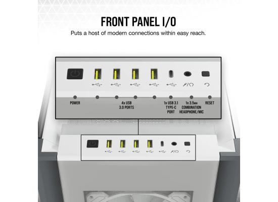 Corsair iCUE 7000X RGB Tempered Glass Full-Tower ATX Gaming Case Includes Smart 4x SP140 RGB ELITE Fans-White