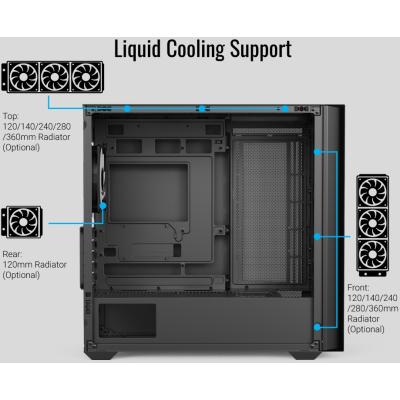 AeroCool D302A (Black) ARGB Stylish Mesh Front Panel Design mATX Mini Tower Tempered Glass Gaming Case w/ USB Type-C, 4X120mm ARGB Fans & Back Connector Motherboard Support