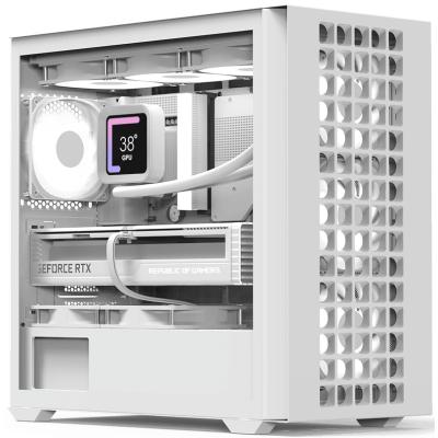 AeroCool D302A (White) ARGB Stylish Mesh Front Panel Design mATX Mini Tower Tempered Glass Gaming Case w/ USB Type-C, 4X120mm ARGB Fans & Back Connector Motherboard Support