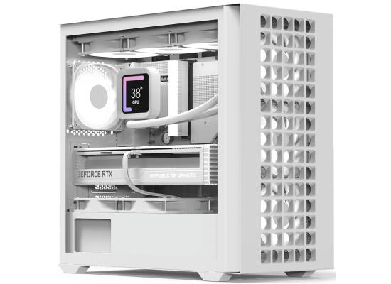 AeroCool D302A (White) ARGB Stylish Mesh Front Panel Design mATX Mini Tower Tempered Glass Gaming Case w/ USB Type-C, 4X120mm ARGB Fans & Back Connector Motherboard Support