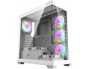 darkFlash DS900 ATX Mid Tower Modern Aesthetic ARGB Gaming case, Panoramic Tempered Glass Design, w/ 7 ARGB Fans (White)