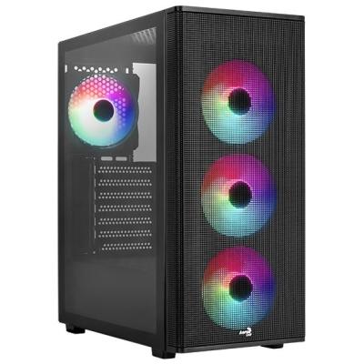 AeroCool Designer ARGB Stylish Mesh Front Panel Design ATX Mid Tower Tempered Glass Gaming Case w/ 4X120mm ARGB Fans & 7-port PWM ARGB fan hub