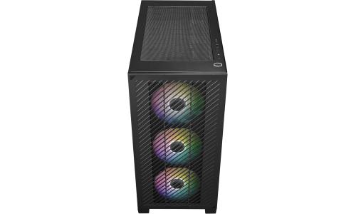 COOLER MASTER Elite 301 (Black) Micro-ATX ARGB Mini Tower Tempered Glass Gaming Case, Front Performance MESH Panel w/ 3 x120mm ARGB Fan & USB Type C