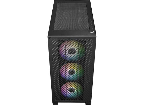 COOLER MASTER Elite 301 (Black) Micro-ATX ARGB Mini Tower Tempered Glass Gaming Case, Front Performance MESH Panel w/ 3 x120mm ARGB Fan & USB Type C