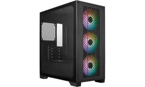 COOLER MASTER Elite 301 (Black) Micro-ATX ARGB Mini Tower Tempered Glass Gaming Case, Front Performance MESH Panel w/ 3 x120mm ARGB Fan & USB Type C