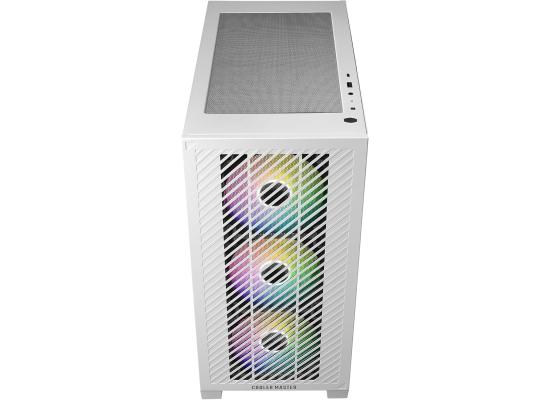 COOLER MASTER Elite 301 (White) Micro-ATX ARGB Mini Tower Tempered Glass Gaming Case, Front Performance MESH Panel w/ 3 x120mm ARGB Fan & USB Type C