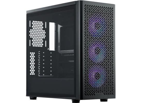Cooler Master Elite 502 (Black) ATX ARGB Mid Tower Tempered Glass Mesh Perforated Performance Design Gaming Case w/ 3 x120mm ARGB Fan & Type-C