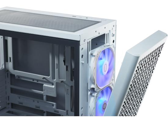 Cooler Master Elite 502 (White) ATX ARGB Mid Tower Tempered Glass Mesh Perforated Performance Design Gaming Case w/ 3 x120mm ARGB Fan & Type-C