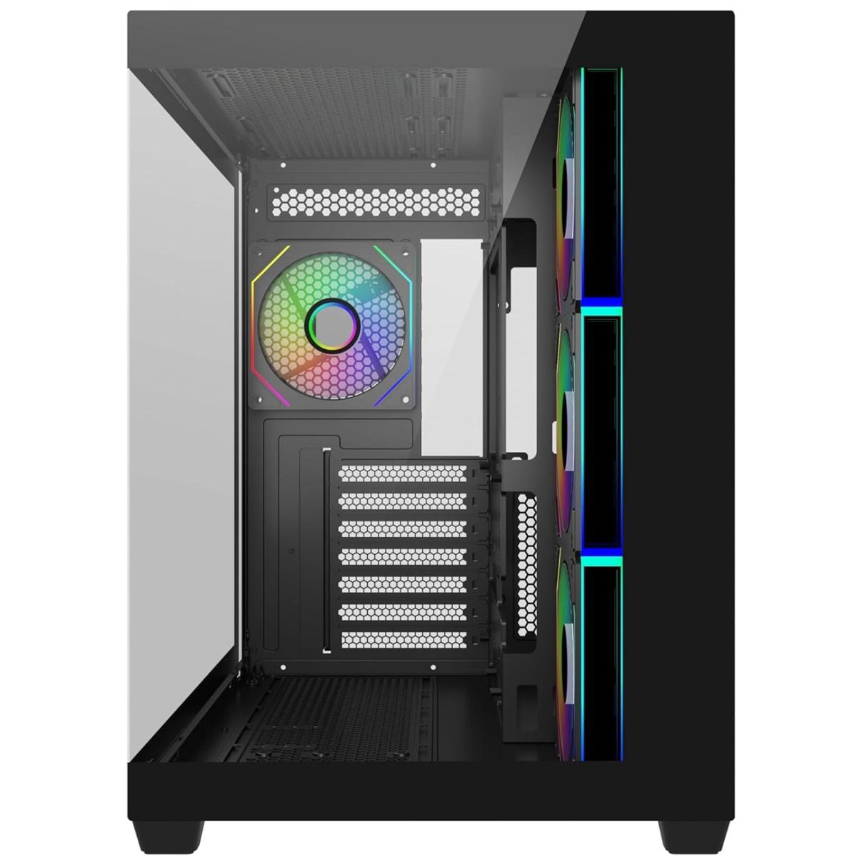 Cooler Master Elite 681 (Black) ATX ARGB Mid Tower Tempered Glass Panoramic Dual Chamber Fish Tank Gaming Case w/ 4 x120mm Daisy-Chain ARGB Fan (Side Reverse) & Type-C Cooler Master Elite 681 (Black) ATX ARGB Mid Tower Tempered Glass Panoramic Dual Chamber Fish Tank Gaming Case w/ 4 x120mm Daisy-Chain ARGB Fan (Side Reverse) & Type-C