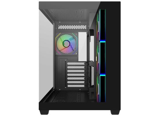 Cooler Master Elite 681 (Black) ATX ARGB Mid Tower Tempered Glass Panoramic Dual Chamber Fish Tank Gaming Case w/ 4 x120mm Daisy-Chain ARGB Fan (Side Reverse) & Type-C