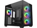 Cooler Master Elite 681 (Black) ATX ARGB Mid Tower Tempered Glass Panoramic Dual Chamber Fish Tank Gaming Case w/ 4 x120mm Daisy-Chain ARGB Fan (Side Reverse) & Type-C