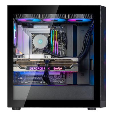 SilverStone FARA 514X (Black) ARGB ATX Mid Tower Tempered Glass Gaming Case, Dual 360m Radiator Support  w/ USB Type-C & 4x120mm ARGB Fans