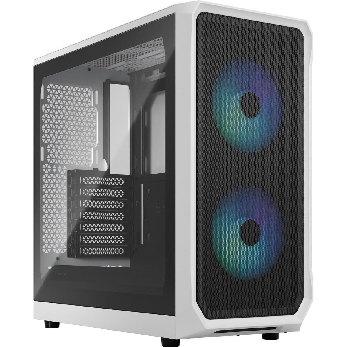 Fractal Design Focus 2 (White) Mesh Mid-Tower Airflow RGB Direct Performance TG Gaming Case w/ (Front) Aspect 14 RGB 2 x 140 mm Fans