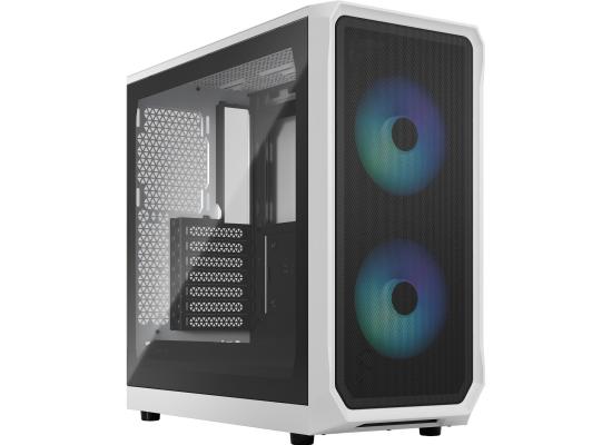 Fractal Design Focus 2 (White) Mesh Mid-Tower Airflow RGB Direct Performance Gaming Case w/ (Front) Aspect 14 RGB 2 x 140 mm  Fans 