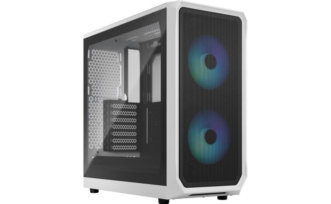 Fractal Design Focus 2 (White) Mesh Mid-Tower Airflow RGB Direct Performance TG Gaming Case w/ (Front) Aspect 14 RGB 2 x 140 mm  Fans