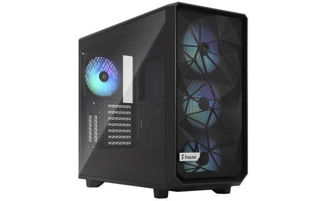 Fractal Design Meshify 2 (Black TG Clear Tint) Mid-Tower Tempered Glass RGB High-Performance Gaming Case w/ Type-C & 4x140mm Aspect 14 RGB PWM Fans