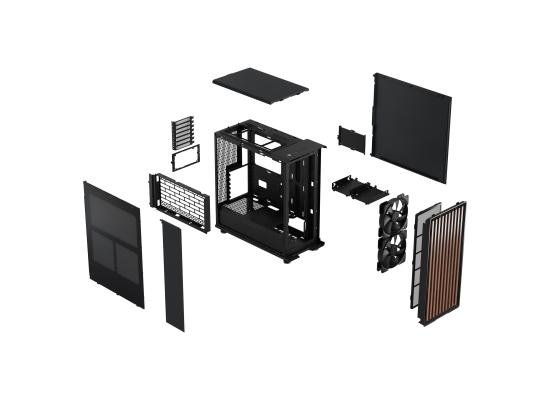 Fractal Design North (Charcoal Black Mesh Ventilated Side) Mid-Tower Elegance Front Wood Gaming Case w/ Type-C & (Front) 2 x 140 mm PWM Fans