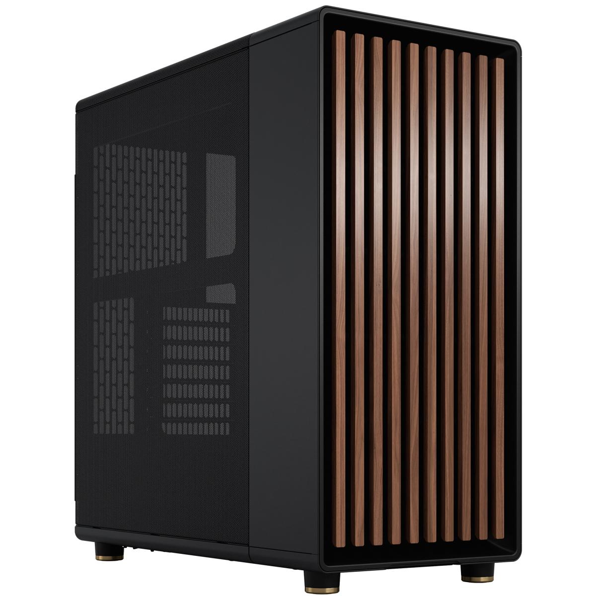 Fractal Design North (Charcoal Black Mesh Ventilated Side) Mid-Tower Elegance Front Wood Gaming Case w/ Type-C & (Front) 2 x 140 mm PWM Fans