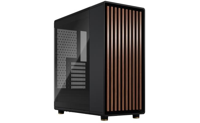 Fractal Design North (Charcoal Black TG Side) Mid-Tower Elegance Front Wood Gaming Case w/ Type-C & (Front) 2 x 140 mm PWM Fans