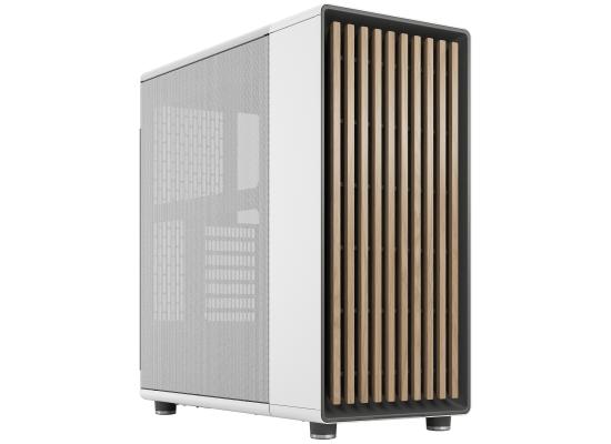 Fractal Design North (Chalk White Mesh Ventilated Side) Mid-Tower Elegance Front Wood Gaming Case w/ Type-C & (Front) 2 x 140 mm PWM Fans 