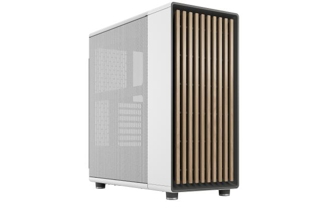 Fractal Design North (Chalk White Mesh Ventilated Side) Mid-Tower Elegance Front Wood Gaming Case w/ Type-C & (Front) 2 x 140 mm PWM Fans