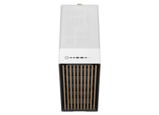 Fractal Design North (Chalk White TG Side) Mid-Tower Elegance Front Wood Gaming Case w/ Type-C & (Front) 2 x 140 mm PWM Fans