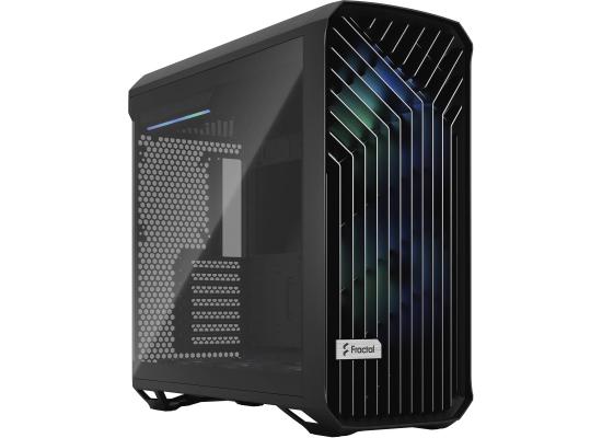 Fractal Design Torrent (Gray TG Light Tint) Mid-Tower Tempered Glass RGB Gaming Case w/ Type-C &  (Front) Prisma 2 x 180 mm + (Bottom) 3 x 140 mm Fans 