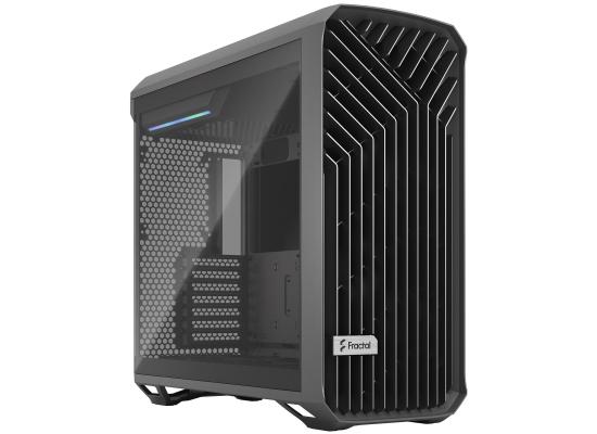Fractal Design Torrent (Gray TG Light Tint) Mid-Tower Tempered Glass Gaming Case w/ Type-C &  (Front) 2 x 180 mm + (Bottom) 3 x 140 mm Fans 