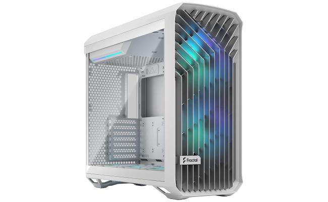 Fractal Design Torrent (White RGB TG Clear Tint) Mid-Tower Tempered Glass RGB Gaming Case w/ Type-C & (Front) Prisma 2 x 180 mm + (Bottom) 3 x 140 mm Fans