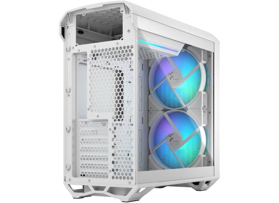 Fractal Design Torrent Compact (White RGB TG Light Tint) Mid-Tower Tempered Glass RGB Gaming Case w/ Type-C & (Front) 2 x Prisma 180 mm