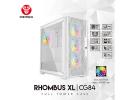 Fantech Rhombus XL-CG84 (White) ARGB ATX Full Tower Tempered Glass Gaming Case w/ Front Mesh Design For Optimal Performance & 4X 120mm ARGB Fans