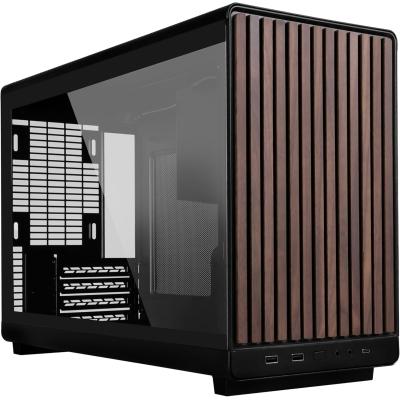 Lian Li A3-mATX Wood Edition (Black) Micro Form Factor Minimalistic Sleek & Compact Mini Tower Gaming Case, Ventilated Steel Glass Side, w/ USB 3.1 Type-C