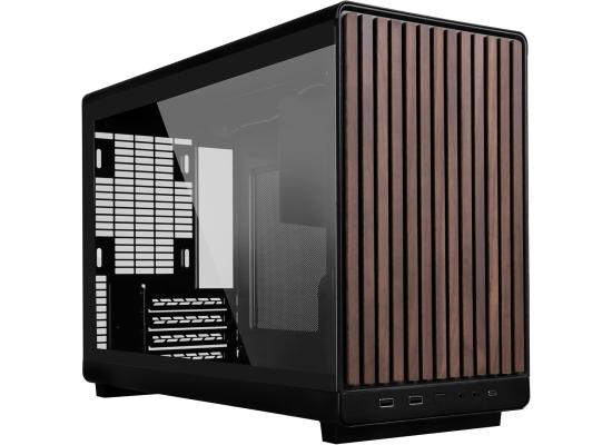 Lian Li A3-mATX Wood Edition (Black) Micro Form Factor Minimalistic Sleek & Compact Mini Tower Gaming Case, Ventilated Steel Glass Side, w/ USB 3.1 Type-C
