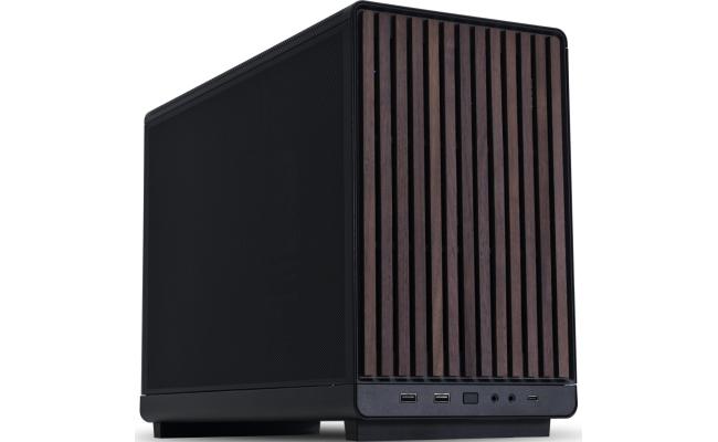 Lian Li A3-mATX Wood Edition (Black) Micro Form Factor Minimalistic Sleek & Compact Mini Tower Gaming Case, Ventilated Steel Mesh Design (Top & Side) w/ USB 3.1 Type-C