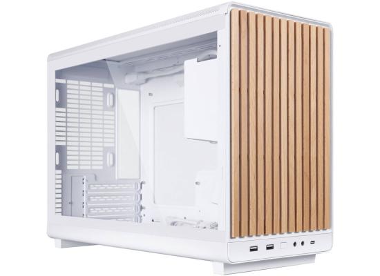 Lian Li A3-mATX Wood Edition (White) Micro Form Factor Minimalistic Sleek & Compact Mini Tower Gaming Case, Ventilated Steel Glass Side, w/ USB 3.1 Type-C