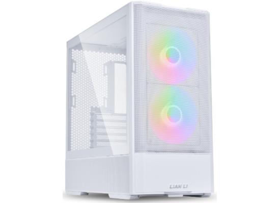 Lian Li LANCOOL 207 (207RW) MESH (White) ARGB ATX Mid Tower Tempered Glass Gaming Case W/ Type-C & (Front 2x140mm ARGB Fans + 2x120mm PWM Fan On PSU Shroud)