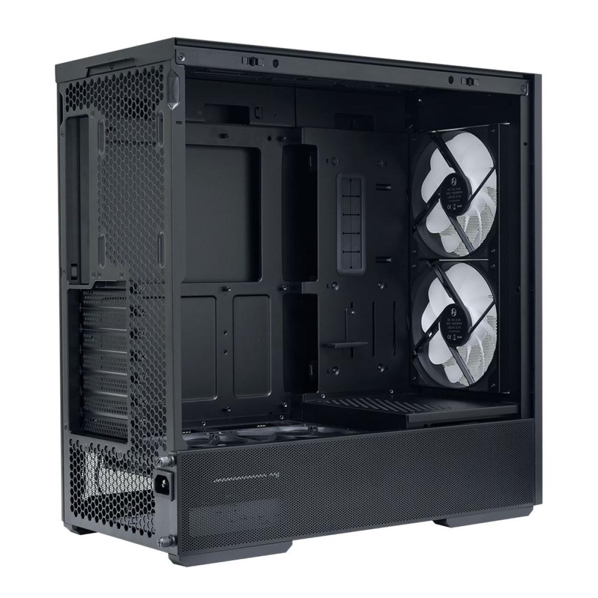 Lian Li LANCOOL 207 (207RX) MESH (Black) ARGB ATX Mid Tower Tempered Glass Gaming Case W/ Type-C & (Front 2x140mm ARGB Fans + 2x120mm PWM Fan On PSU Shroud)