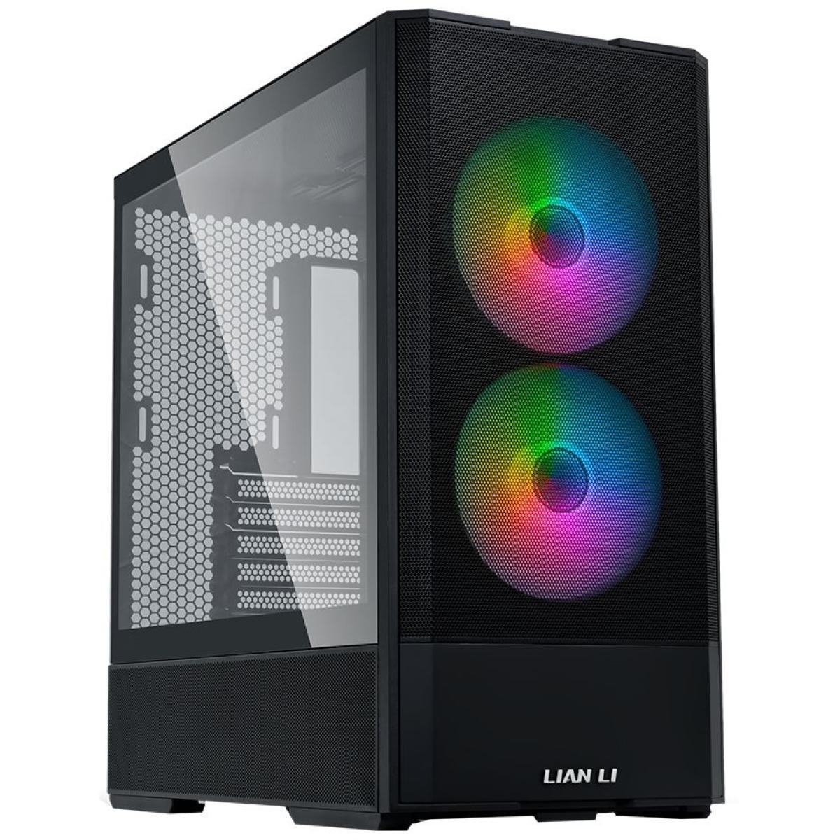 Lian Li LANCOOL 207 (207RX) MESH (Black) ARGB ATX Mid Tower Tempered Glass Gaming Case W/ Type-C & (Front 2x140mm ARGB Fans + 2x120mm PWM Fan On PSU Shroud)