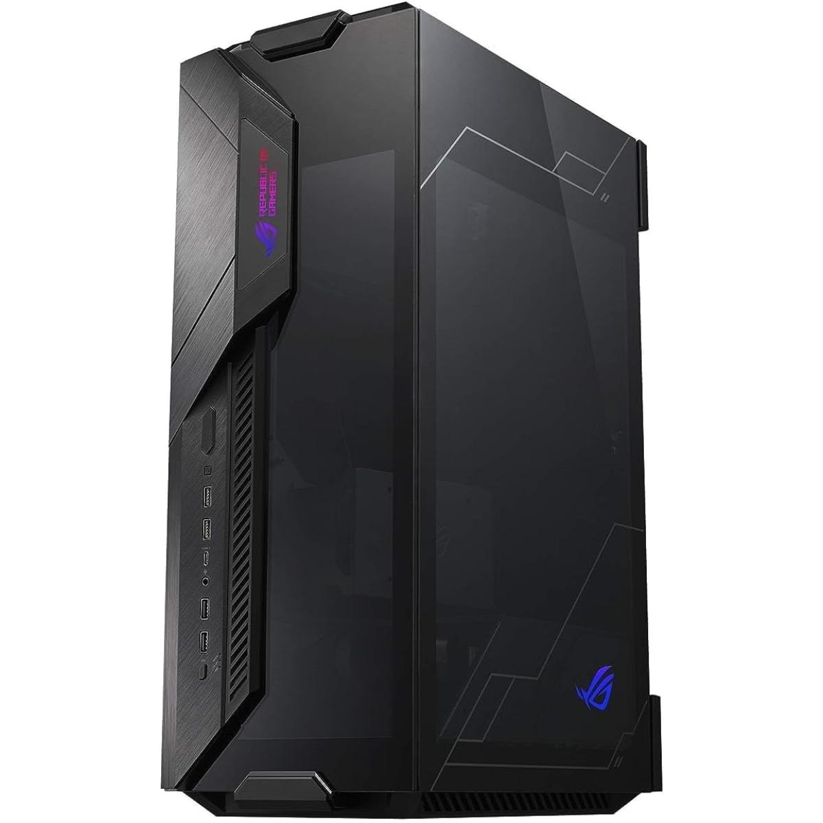 ASUS ROG Z11 GR101 (Black) Mini Tower Premium ARGB Tempered Glass Mini-ITX/DTX Gaming Case w/ Patented 11° Tilt Design, ATX Power Supply & 3-Slot Graphics Card Support