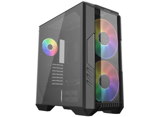 COOLER MASTER HAF 500 ARGB (Black) Mid Tower Tempered Glass Gaming Case w/ 3x ARGB Fans (2x 200mm + 1x120mm)