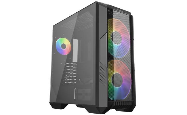 COOLER MASTER HAF 500 ARGB (Black) Mid Tower Tempered Glass Gaming Case w/ 3x ARGB Fans (2x 200mm + 1x120mm)