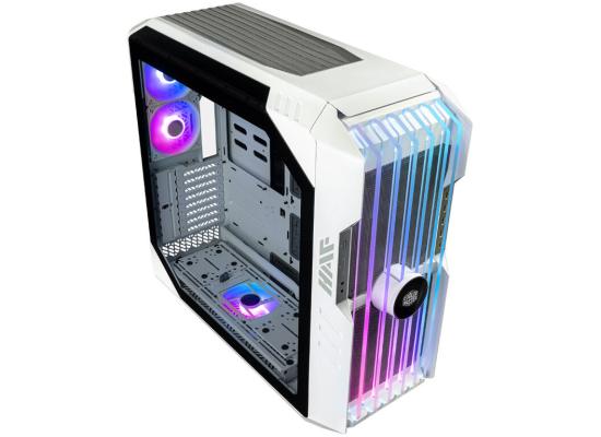 COOLER MASTER HAF 700 EVO ARGB (White) Full-Tower Tempered Glass Gaming Case w/ IRIS Customizable LCD Display & PCIE 4.0 RISER CABLE
