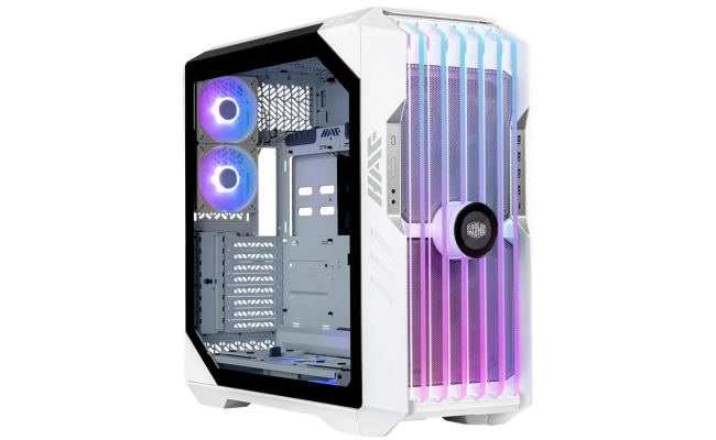 COOLER MASTER HAF 700 EVO ARGB (White) Full-Tower Tempered Glass Gaming Case w/ IRIS Customizable LCD Display & PCIE 4.0 RISER CABLE