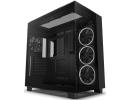 NZXT H9 Elite Premium Dual-Chamber Mid-Tower Tempered Glass Gaming Case w/ 3xF120 RGB Duo + F120Q Rear Fans & USB Type-C Port - Black
