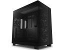 NZXT H9 Flow Perforated Dual-Chamber Mid-Tower Tempered Glass Gaming Case w/ 4xF120Q Fans & USB Type-C Port - Black