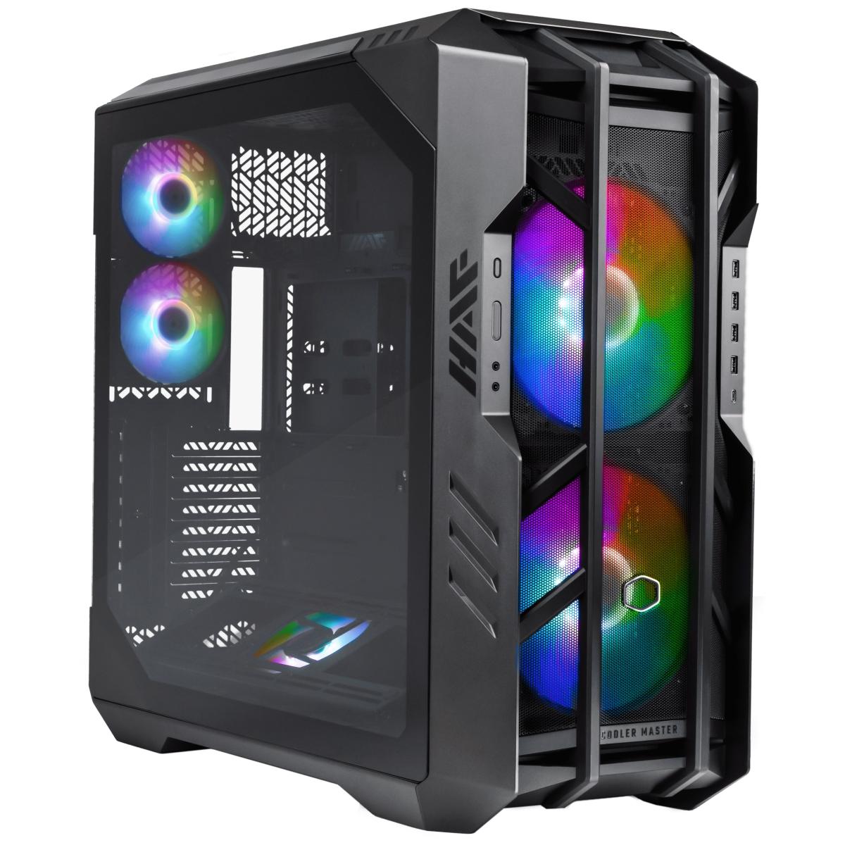 COOLER MASTER HAF 700 ARGB (Titanium Grey) Full-Tower Mesh Tempered Glass Gaming Case w/ 5 SickleFlow ARGB Fans/420mm Top & 480 Side Radiator Support